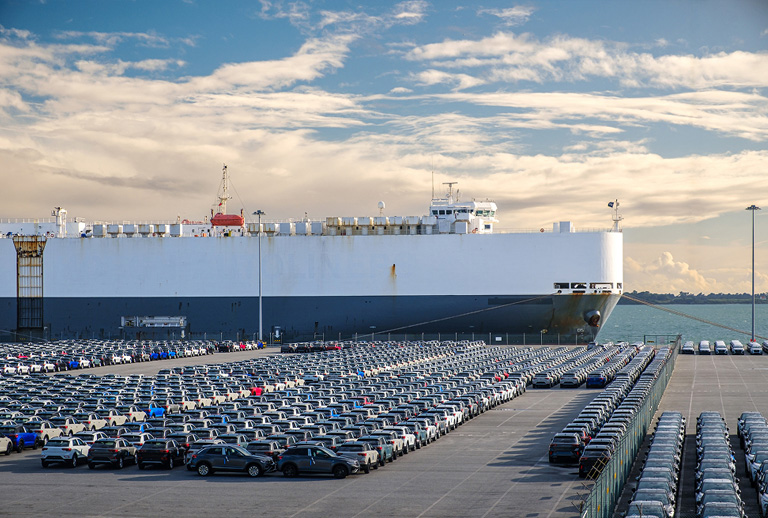 自動車船・在来船荷役